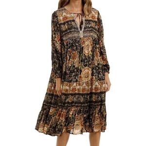 Spell & the Gypsy Collective Mystic Nightfall Midi Dress in Black Size M